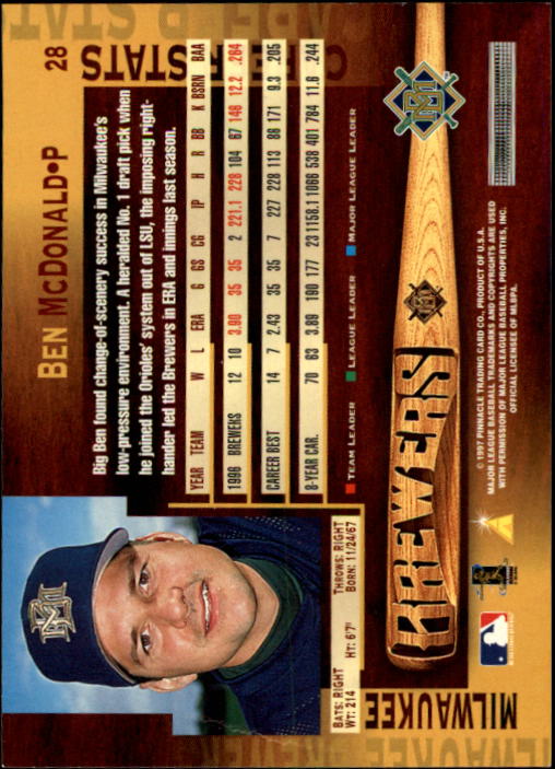 B1775- 1997 Pinnacle Baseball Cards 1-200 +Inserts -You Pick- 15+ FREE US SHIP - Picture 57 of 418