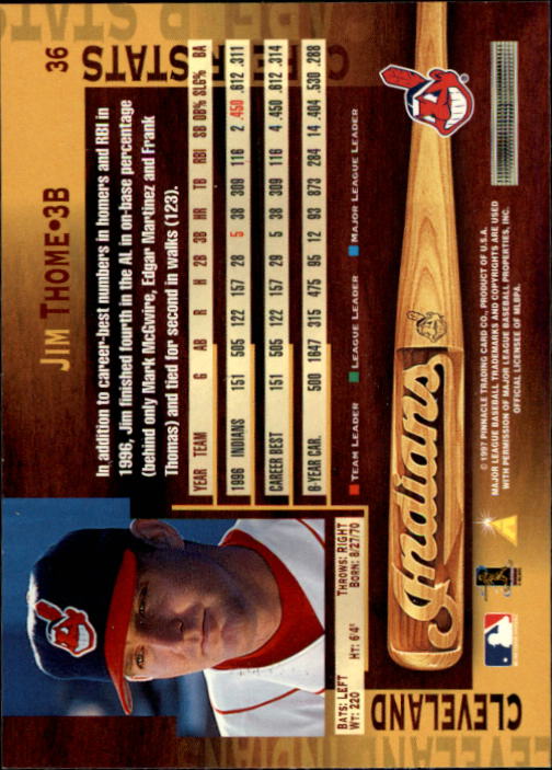 B1775- 1997 Pinnacle Baseball Cards 1-200 +Inserts -You Pick- 15+ FREE US SHIP - Picture 73 of 418