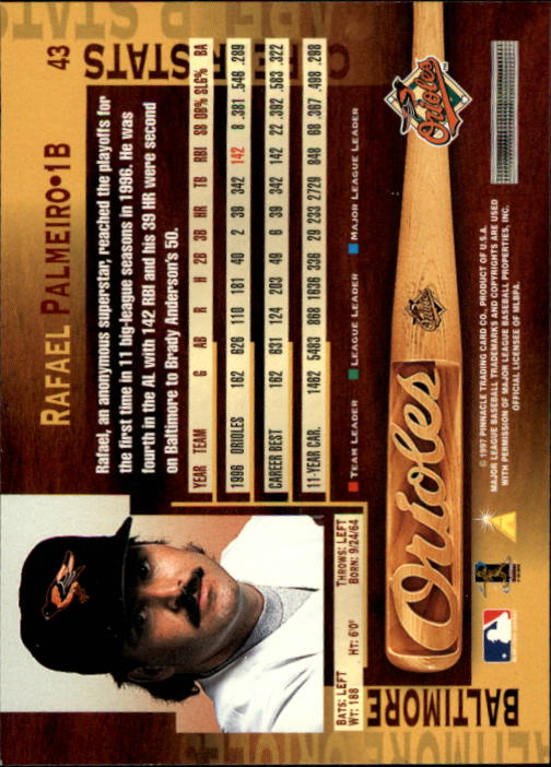 B1775- 1997 Pinnacle Baseball Cards 1-200 +Inserts -You Pick- 15+ FREE US SHIP - Picture 85 of 418