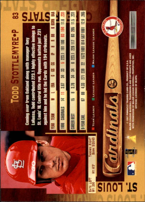 B1775- 1997 Pinnacle Baseball Cards 1-200 +Inserts -You Pick- 15+ FREE US SHIP - Picture 165 of 418