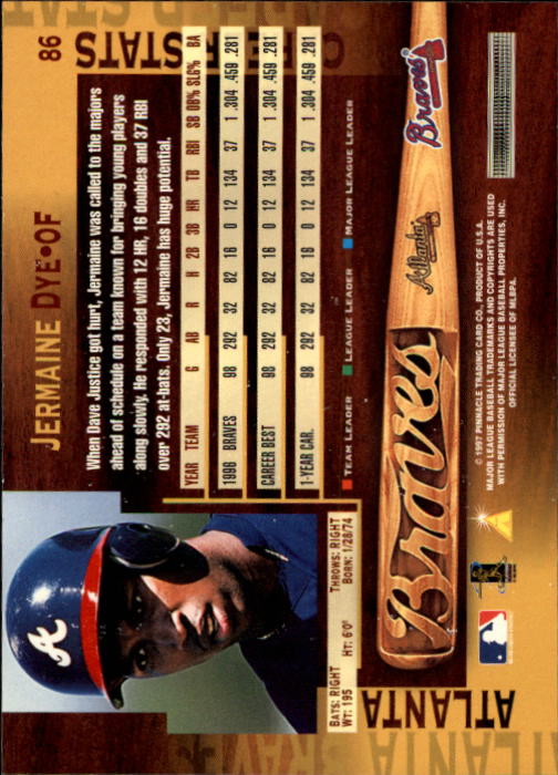 B1775- 1997 Pinnacle Baseball Cards 1-200 +Inserts -You Pick- 15+ FREE US SHIP - Picture 171 of 418