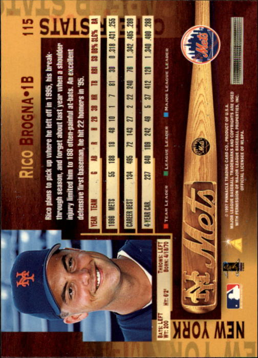 B1775- 1997 Pinnacle Baseball Cards 1-200 +Inserts -You Pick- 15+ FREE US SHIP - Picture 229 of 418