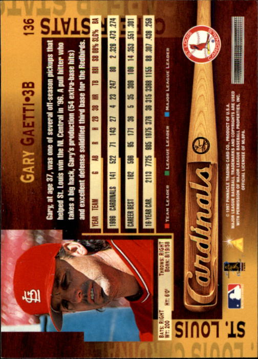 B1775- 1997 Pinnacle Baseball Cards 1-200 +Inserts -You Pick- 15+ FREE US SHIP - Picture 271 of 418