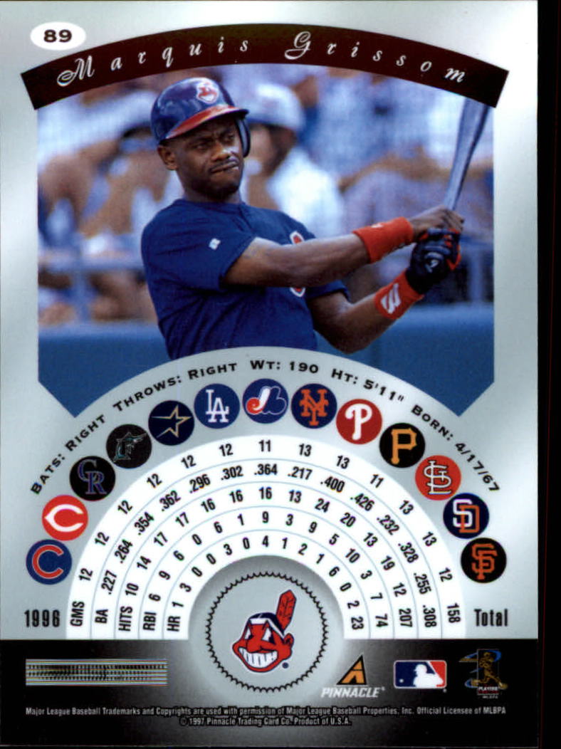 1997 Pinnacle Certified #89 Marquis Grissom back image
