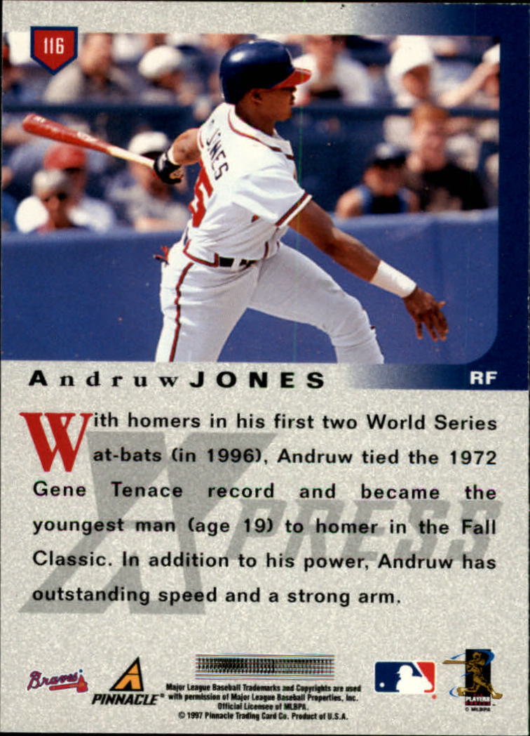 1997 Pinnacle X-Press #116 Andruw Jones back image