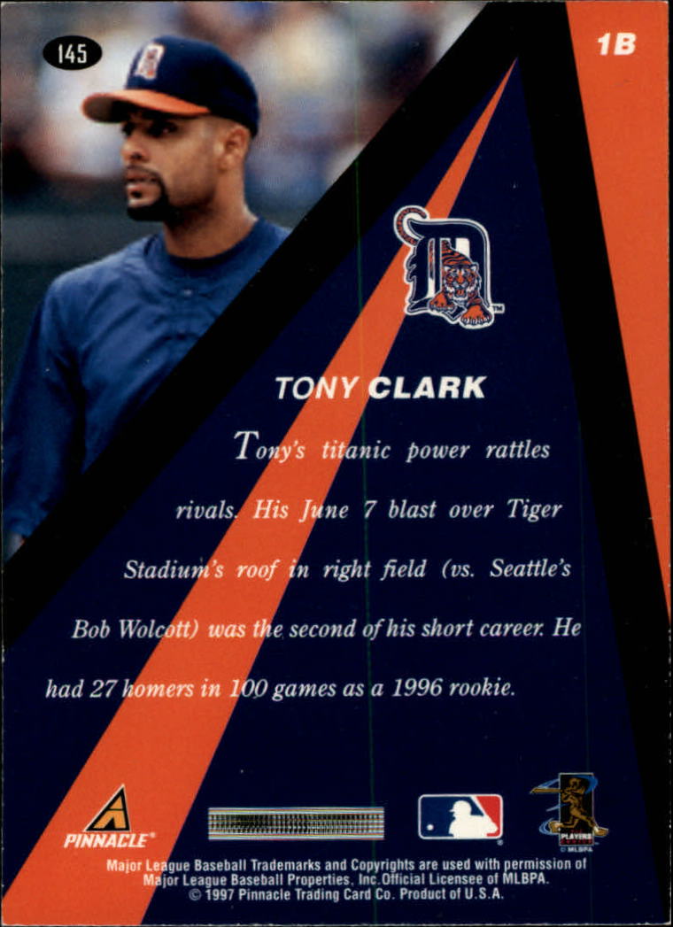 1997 Pinnacle X-Press #145 Tony Clark PP back image