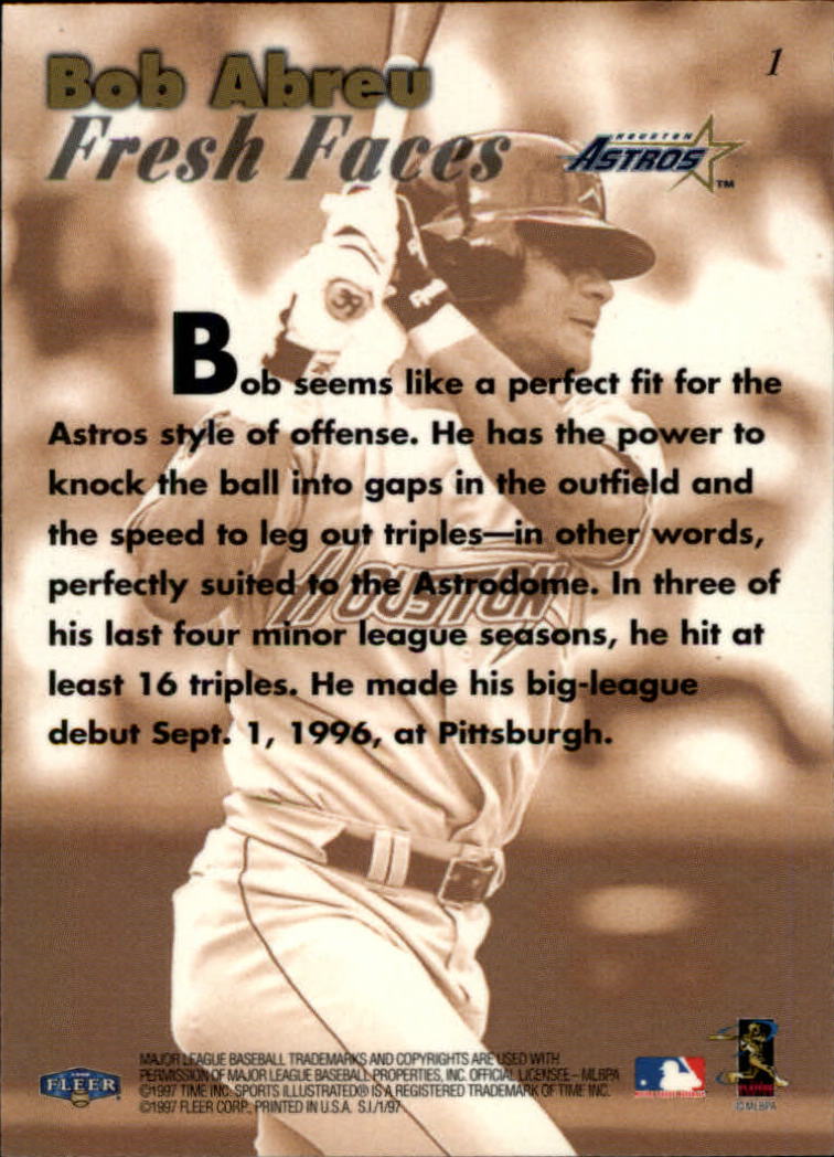 1997 Sports Illustrated #1 Bob Abreu back image