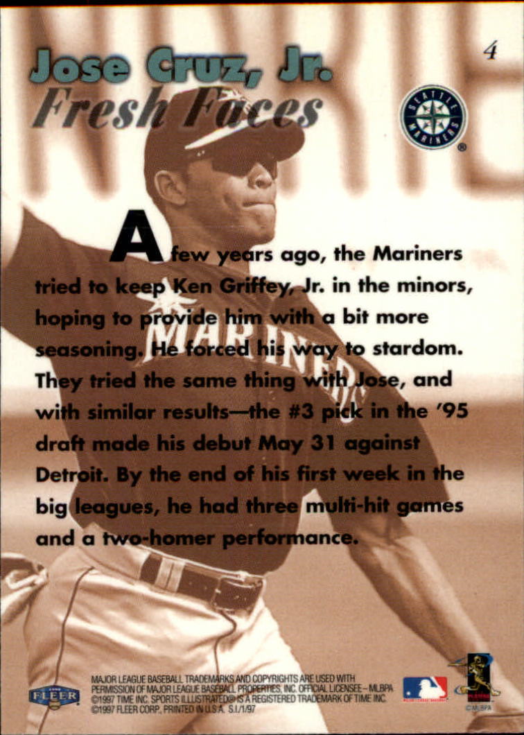 1997 Sports Illustrated #4 Jose Cruz Jr. RC back image