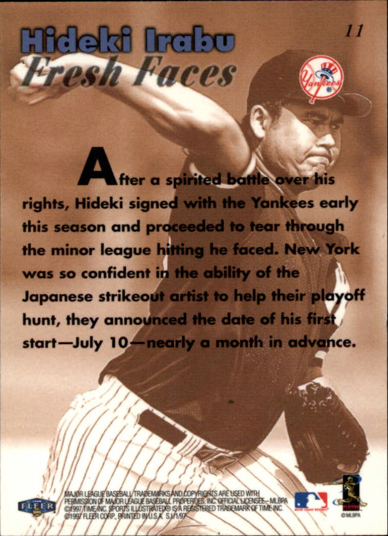 1997 Sports Illustrated #11 Hideki Irabu RC back image