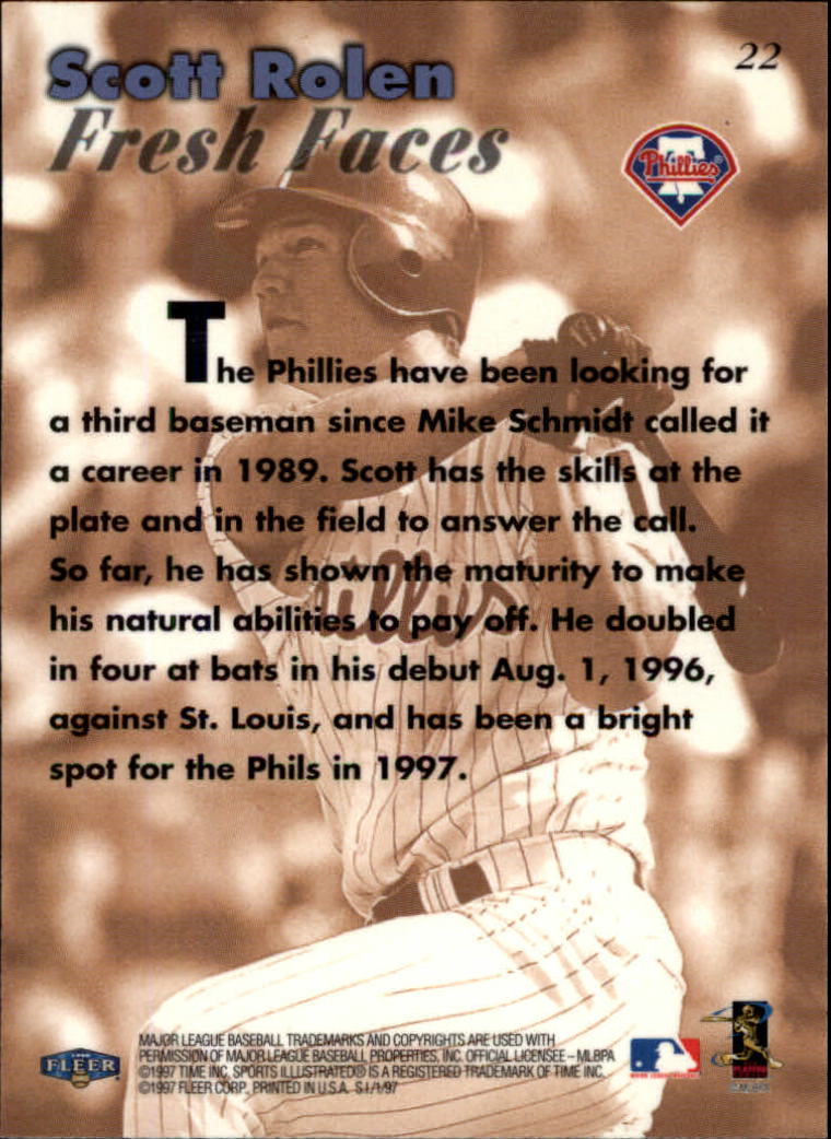 1997 Sports Illustrated #22 Scott Rolen back image