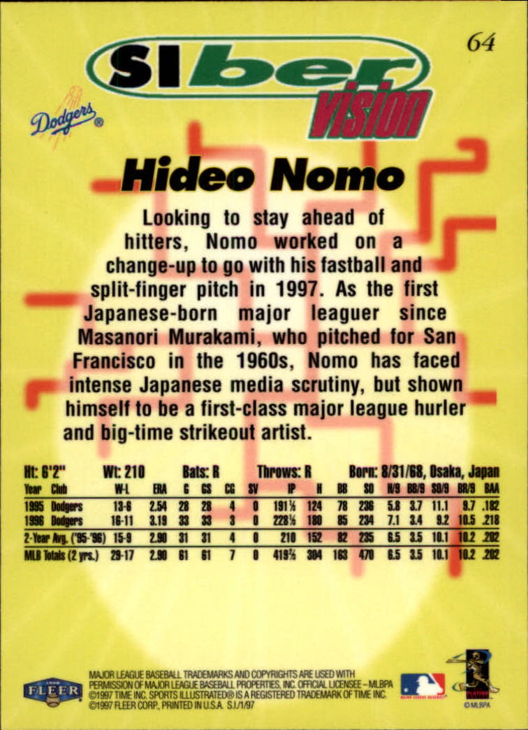 1997 Sports Illustrated #64 Hideo Nomo SIV back image
