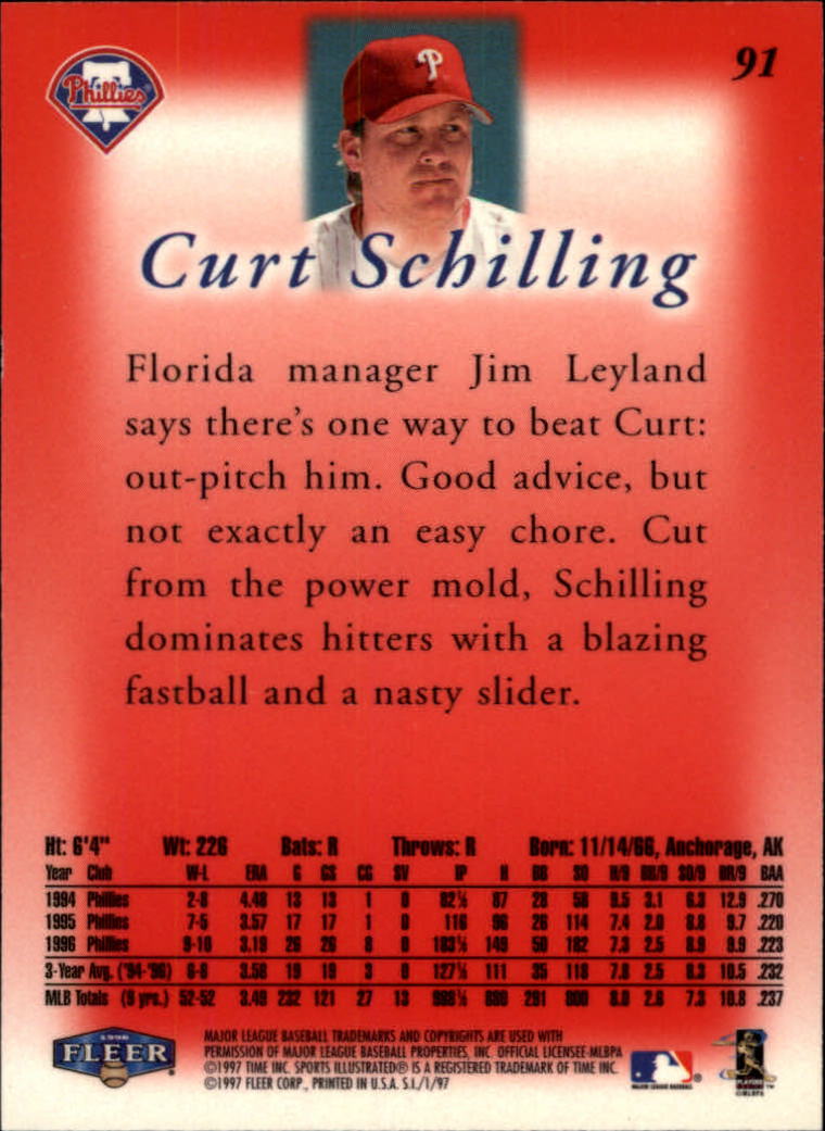 1997 Sports Illustrated #91 Curt Schilling back image