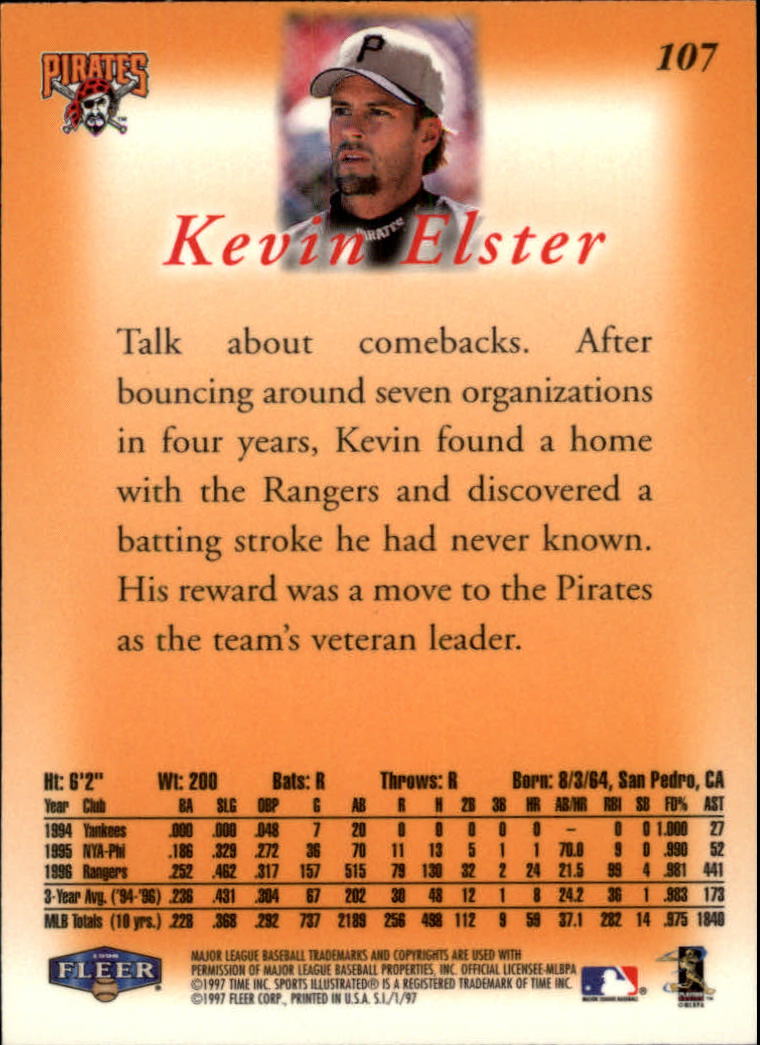 1996 Rangers Fleer #4 Kevin Elster - NM-MT