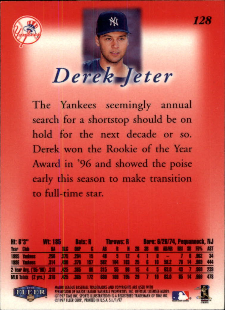 1997 Sports Illustrated #128 Derek Jeter back image