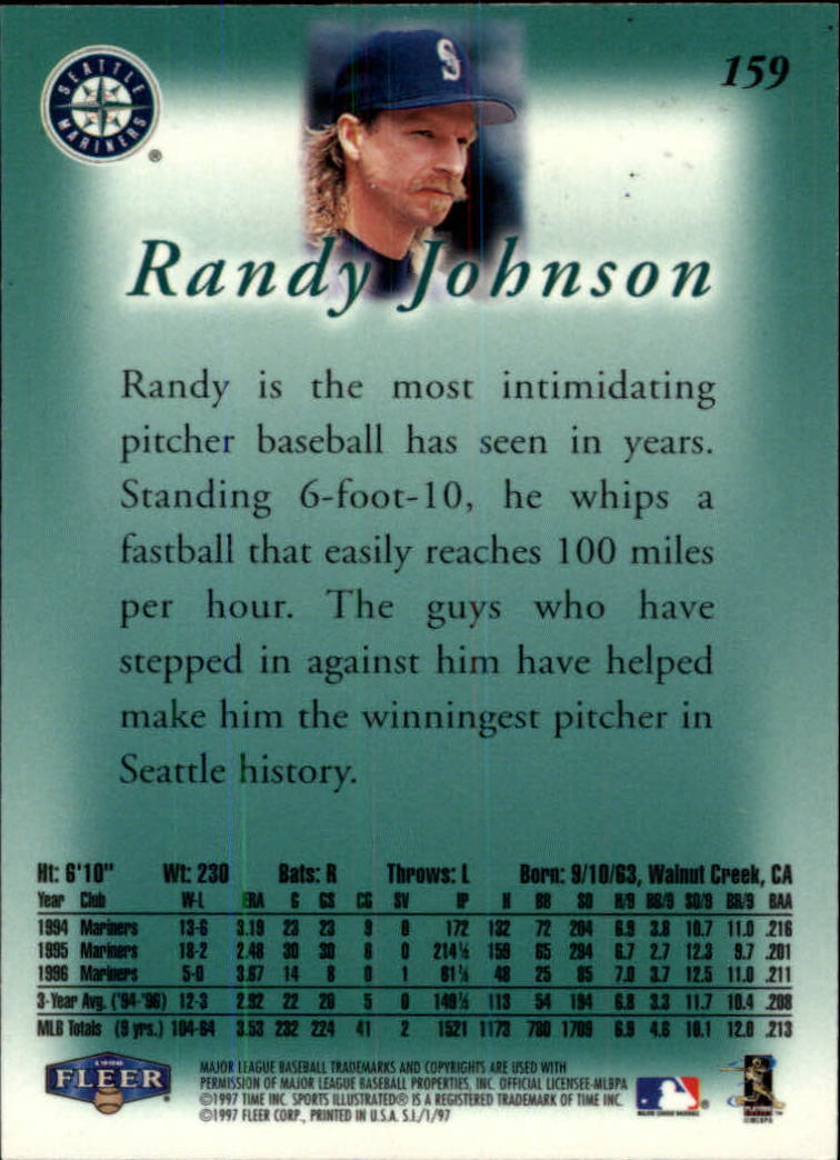 1997 Sports Illustrated #159 Randy Johnson back image