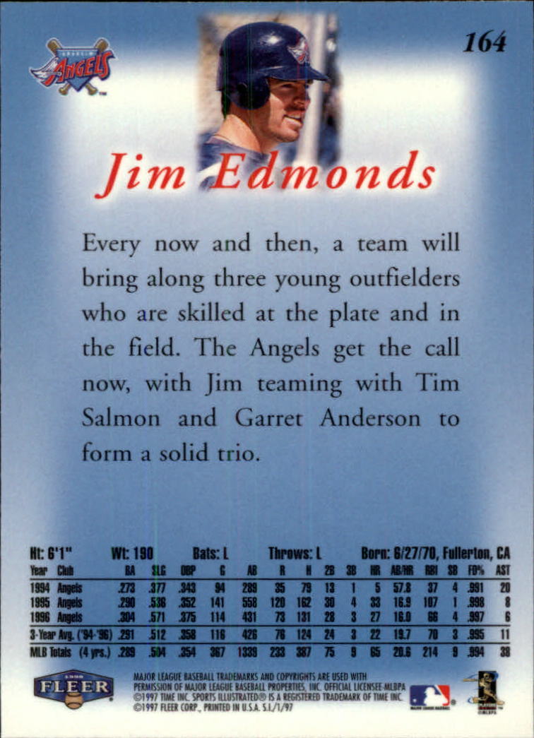 1997 Sports Illustrated #164 Jim Edmonds back image