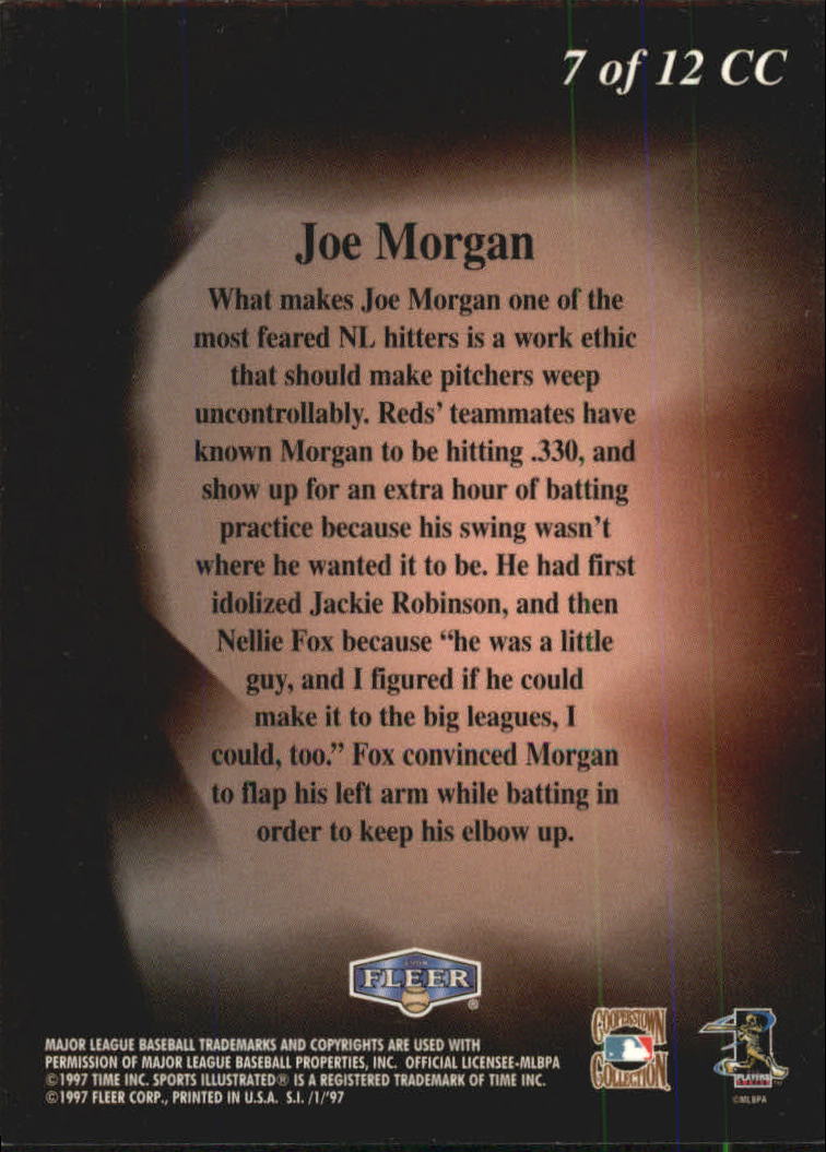1997 Sports Illustrated Cooperstown Collection #7 Joe Morgan back image