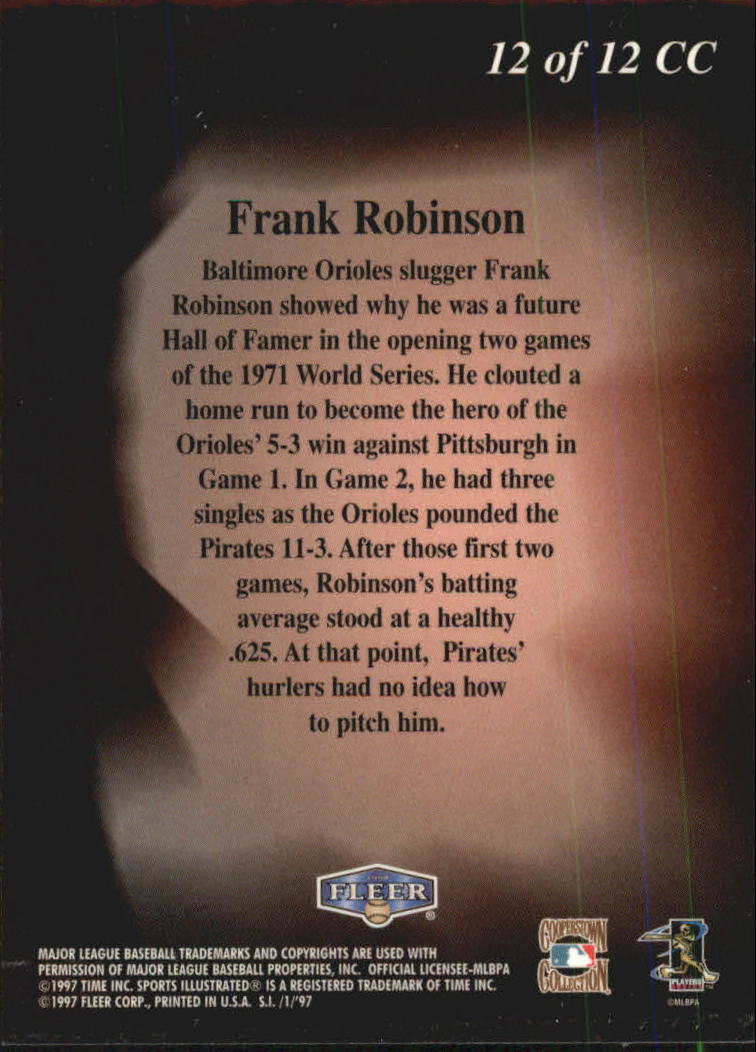 1997 Sports Illustrated Cooperstown Collection #12 Frank Robinson back image
