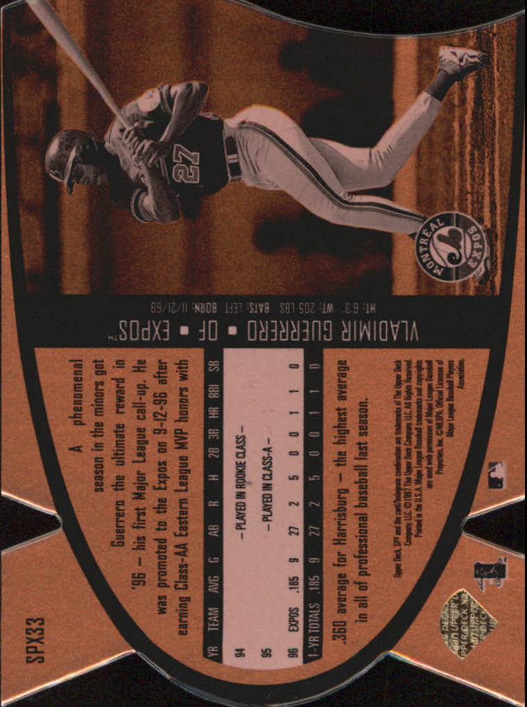 1997 SPx Bronze #33 Vladimir Guerrero back image