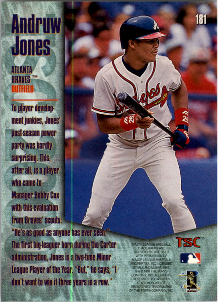 1996 Bowman Minor League POY #1 Andruw Jones - NM-MT