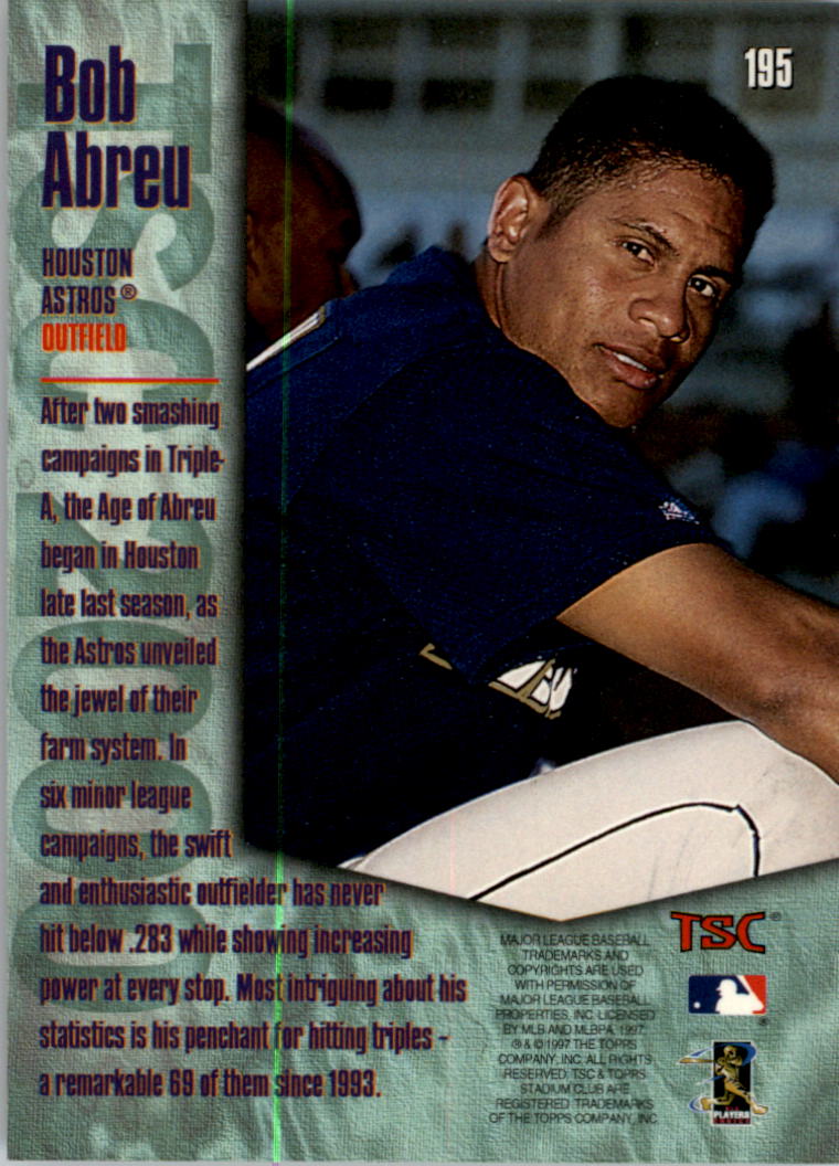 1997 Stadium Club #195 Bob Abreu 2000 SP back image