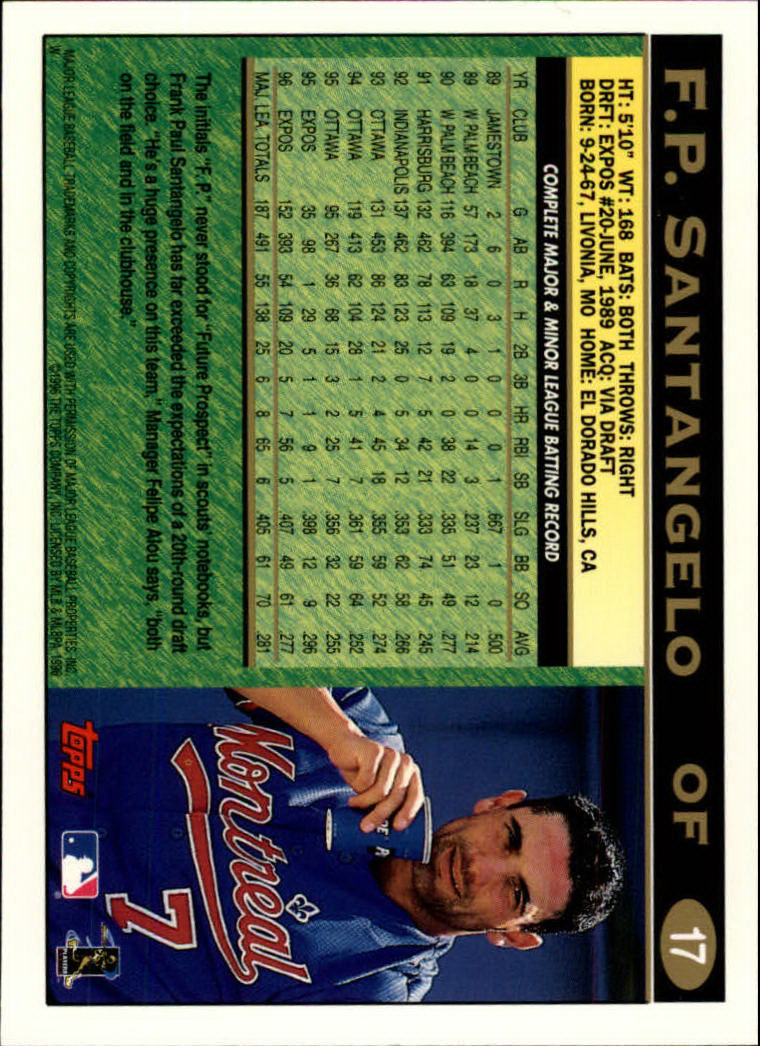 1997 Topps #17 F.P. Santangelo back image