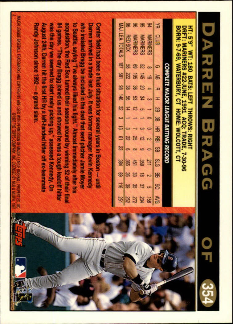 A1054- 1997 Topps Baseball Cards 251-496 +Inserts -You Pick- 15+ FREE US SHIP - Picture 201 of 475