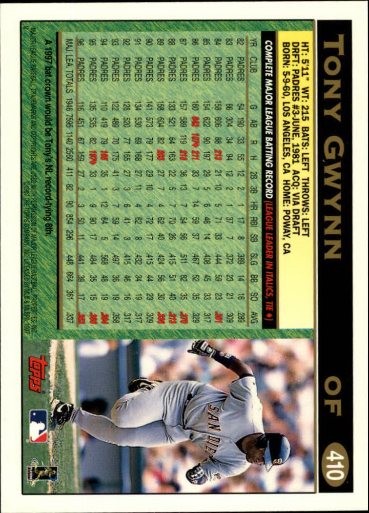 A1054- 1997 Topps Baseball Cards 251-496 +Inserts -You Pick- 15+ FREE US SHIP - Picture 307 of 475