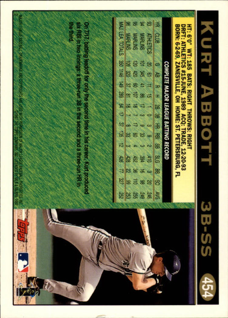 A1054- 1997 Topps Baseball Cards 251-496 +Inserts -You Pick- 15+ FREE US SHIP - Picture 395 of 475