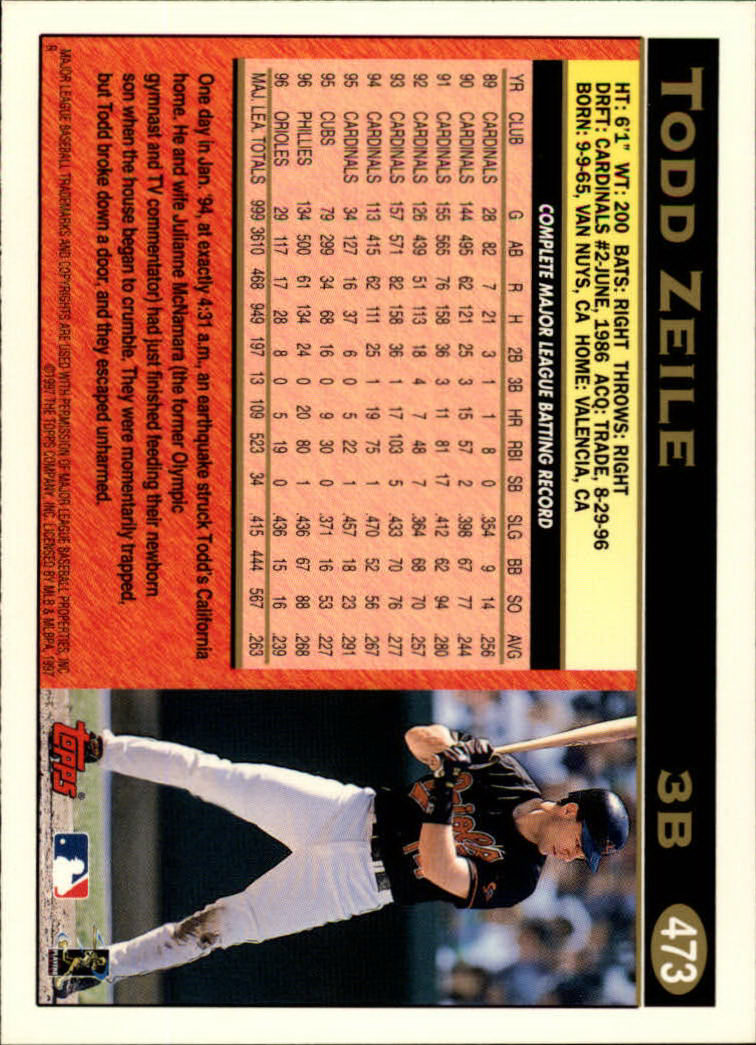 A1054- 1997 Topps Baseball Cards 251-496 +Inserts -You Pick- 15+ FREE US SHIP - Picture 425 of 475