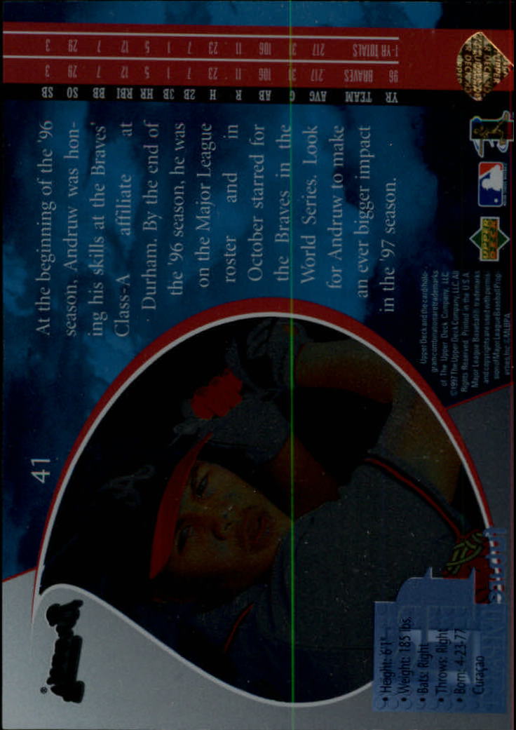 1997 UD3 #41 Andruw Jones back image