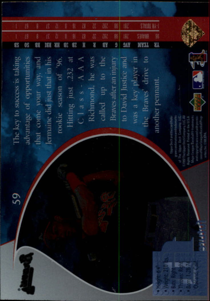 1997 UD3 #59 Jermaine Dye back image