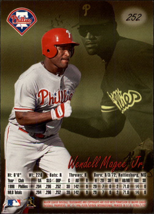 1997 Ultra #252 Wendell Magee back image