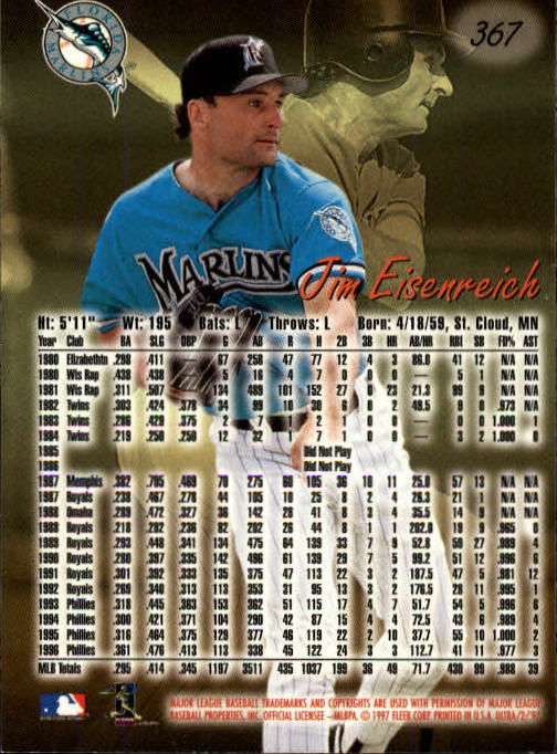 B2261- 1997 Ultra Baseball Cards 251-500 +Rookies -You Pick- 15+ FREE US SHIP - Picture 186 of 375