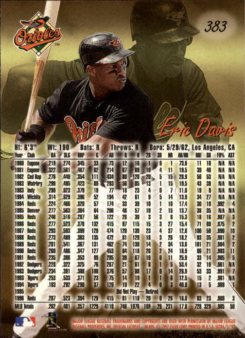 B2261- 1997 Ultra Baseball Cards 251-500 +Rookies -You Pick- 15+ FREE US SHIP - Picture 266 of 495