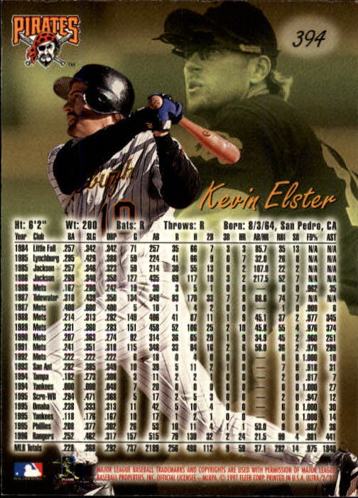 1997 Ultra #394 Kevin Elster back image