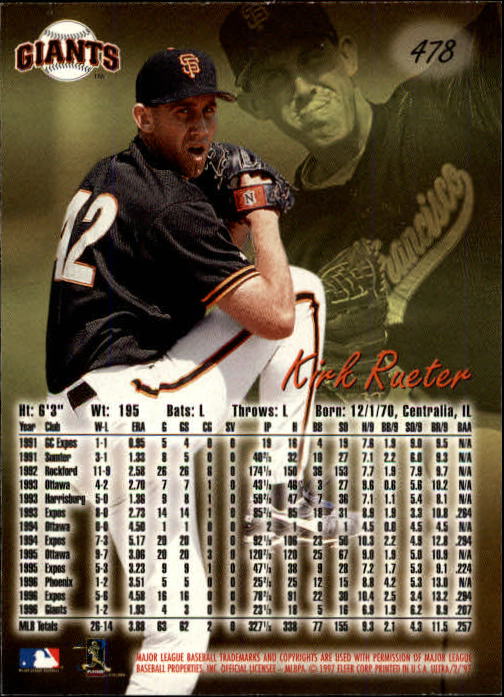 B2261- 1997 Ultra Baseball Cards 251-500 +Rookies -You Pick- 15+ FREE US SHIP - Picture 453 of 495