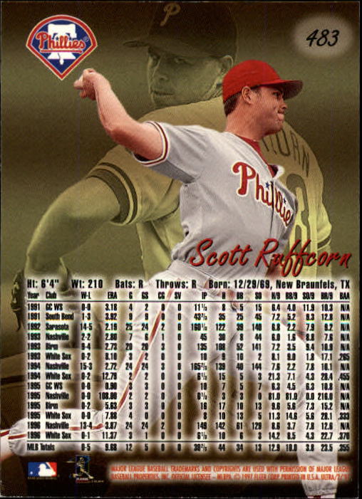 1997 Ultra #483 Scott Ruffcorn back image