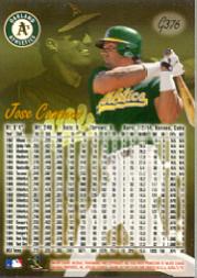 1997 Ultra Gold Medallion #376 Jose Canseco back image