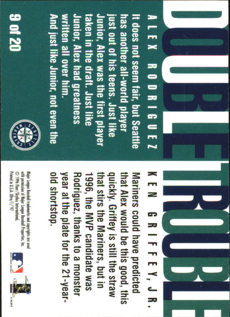 1997 Ultra Double Trouble #9 K.Griffey Jr./A.Rodriguez back image