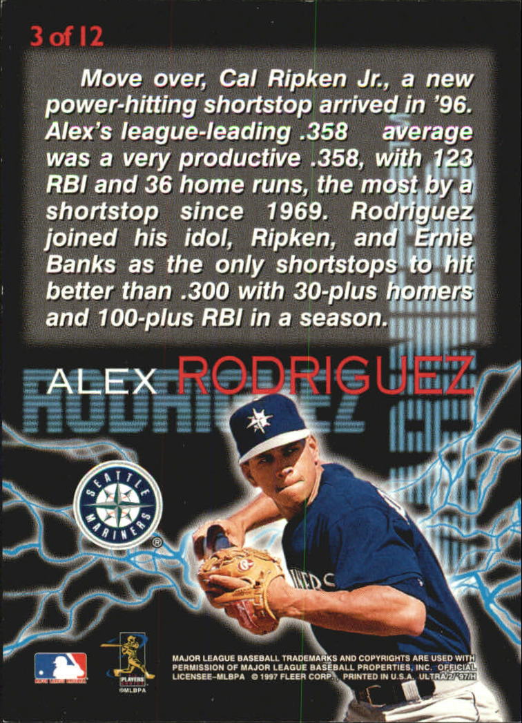 1997 Ultra Power Plus #B3 Alex Rodriguez back image