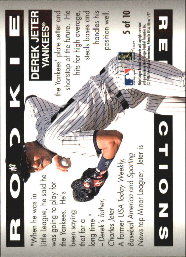 1997 Ultra Rookie Reflections #5 Derek Jeter back image