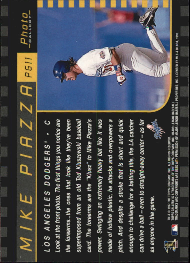 1997 Topps Gallery Photo Gallery #PG11 Mike Piazza back image