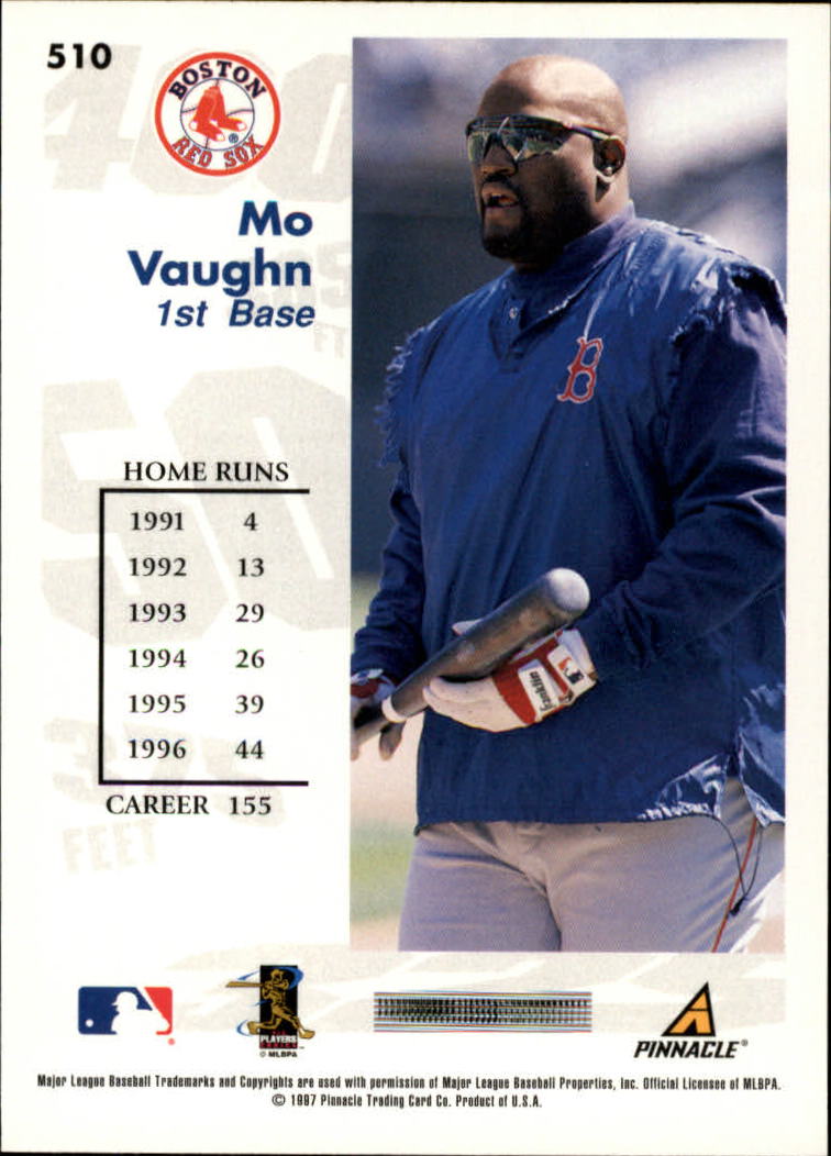 1997 Score #510 Mo Vaughn GY back image