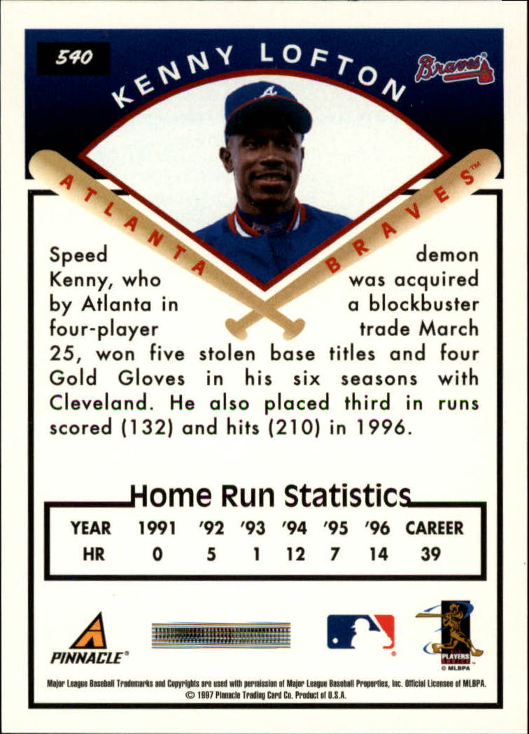 1997 Score #540 Kenny Lofton TG back image