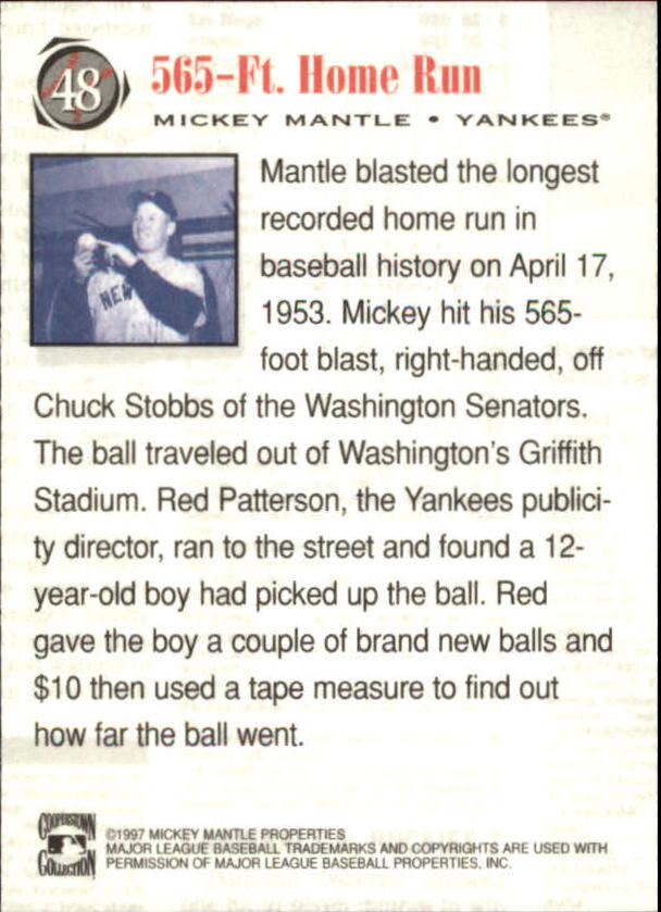 B6511- 1997 Scoreboard Mantle Baseball Cards 1-74 -You Pick- 15+ FREE US SHIP - Picture 95 of 146