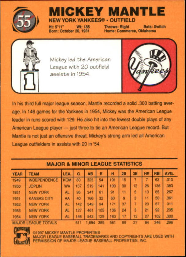 B6511- 1997 Scoreboard Mantle Baseball Cards 1-74 -You Pick- 15+ FREE US SHIP - Picture 109 of 146