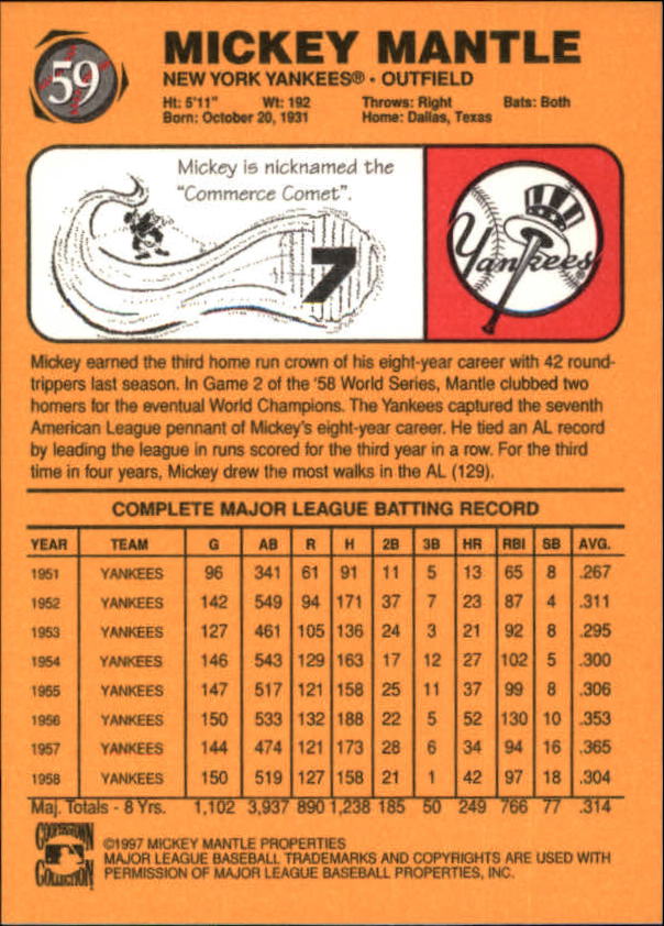 B6511- 1997 Scoreboard Mantle Baseball Cards 1-74 -You Pick- 15+ FREE US SHIP - Picture 119 of 146