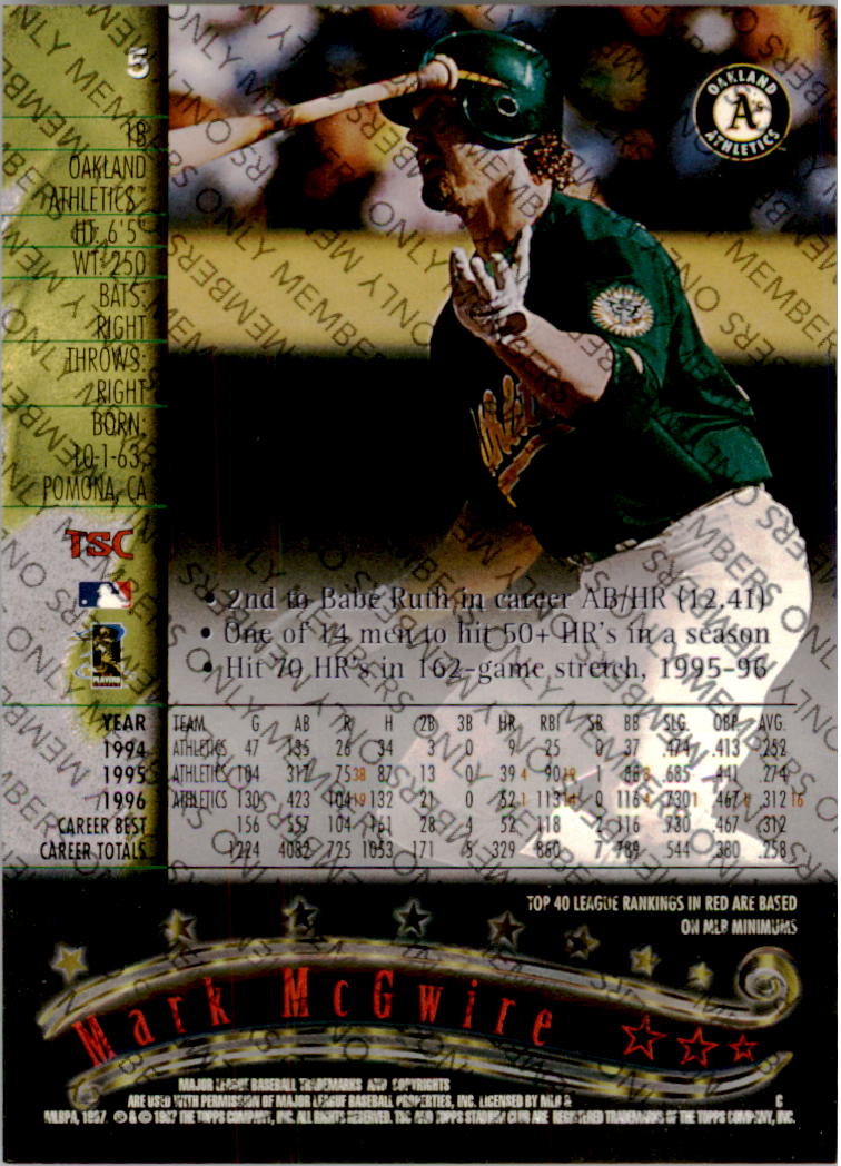 A2630- 1997 Stadium Club Members Only BB #s 1-250 -You Pick- 15+ FREE US SHIP - Picture 9 of 391