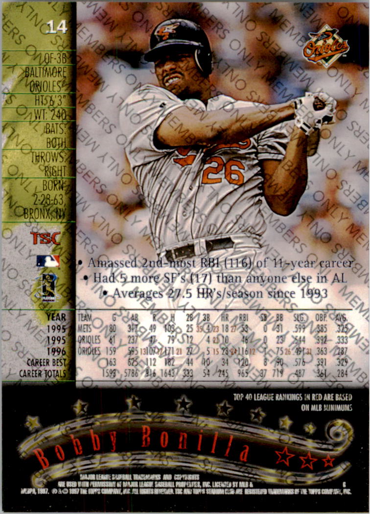 A2630- 1997 Stadium Club Members Only BB #s 1-250 -You Pick- 15+ FREE US SHIP - Picture 17 of 391